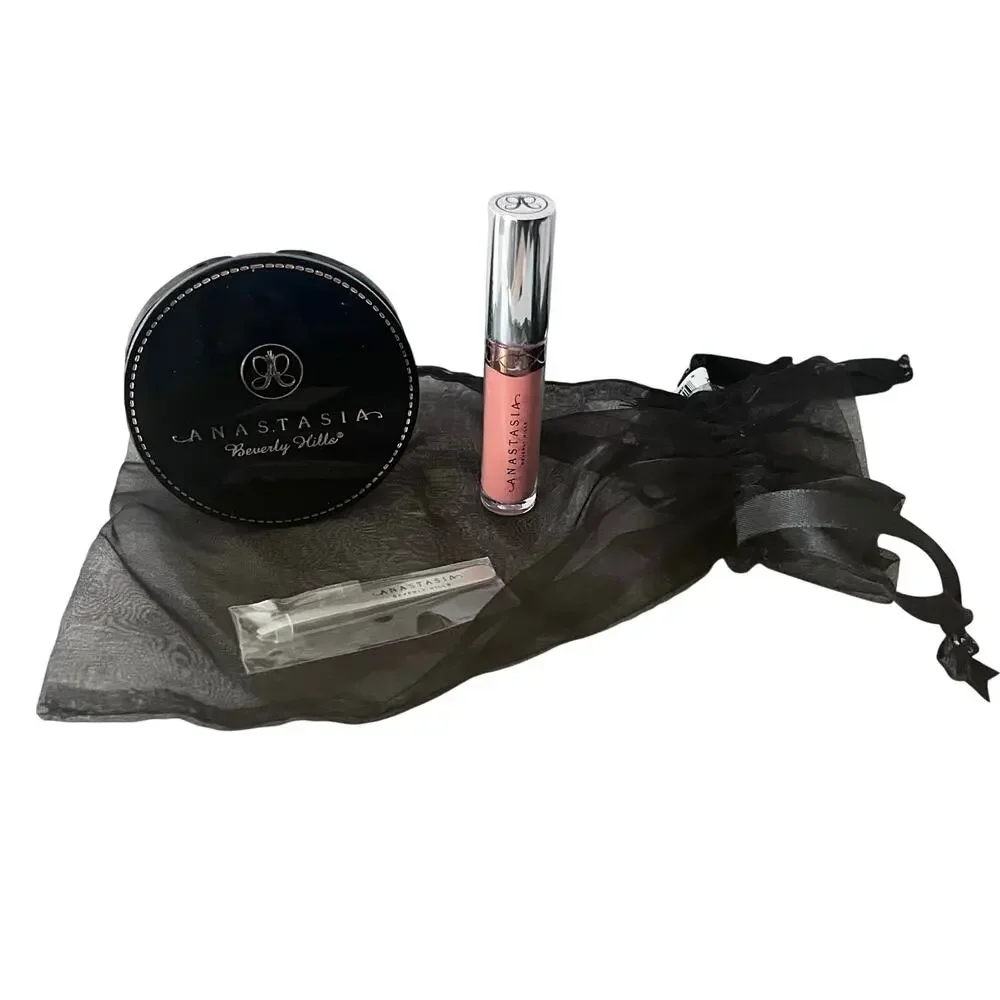 Anastasia Beverly Hills MIRROR / ASHTON LIQUID LIPSTICK / TWEEZER Set